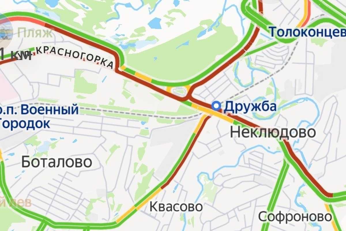 Семикилометровая пробка образовалась на «борской дамбе» из-за ДТП